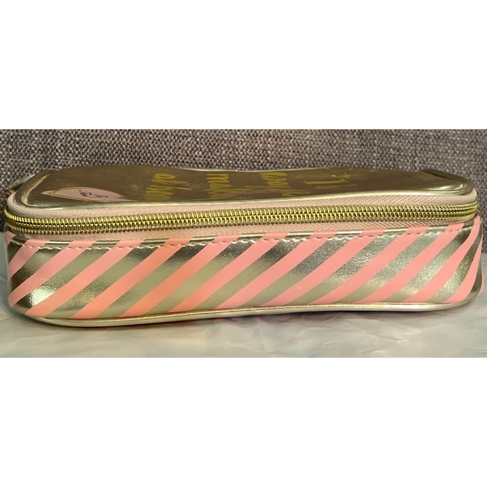 Too Faced Makeup Cosmetic Travel Bag "I Have Way More Makeup at Home" Gold Pink - Picture 8 of 10